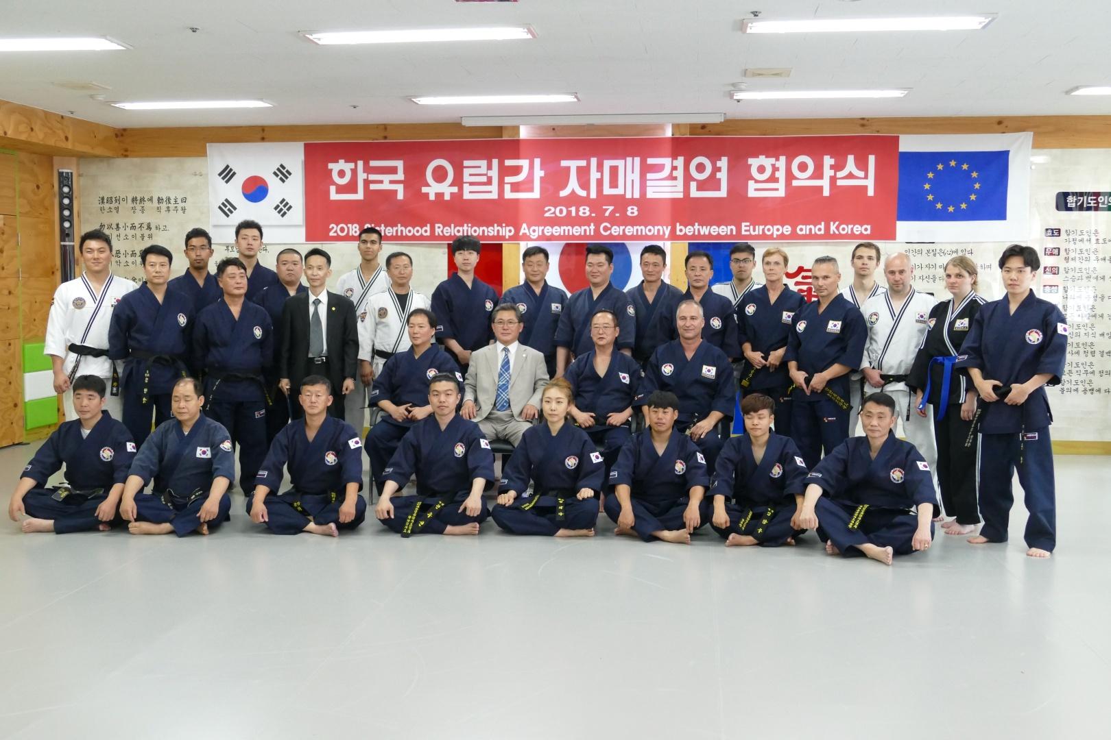 Training der Hapkido Meister in Korea 2018. Hapkido, koreanische Kampfkunst zur Selbstverteidigung.